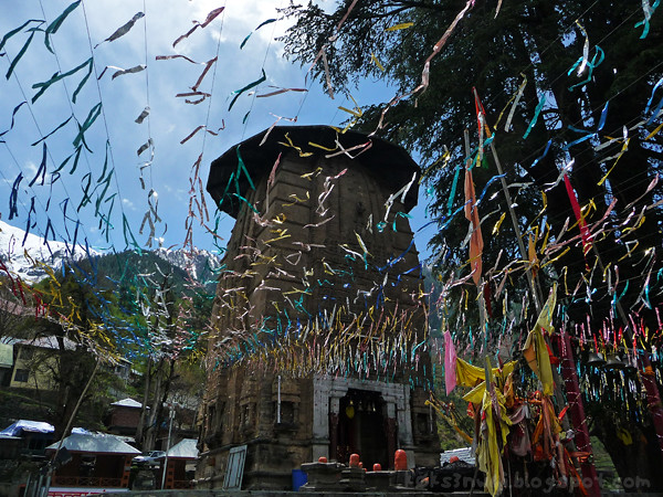 Bharmour Manimahesh Temple with Streamers