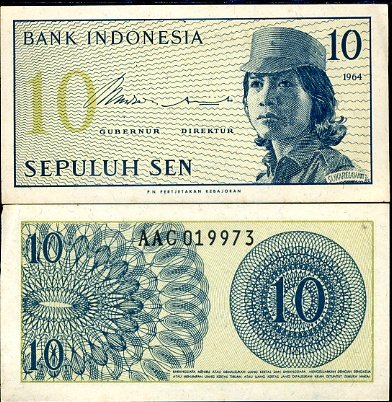 10 Sen Indonézia 1964, Pick 92