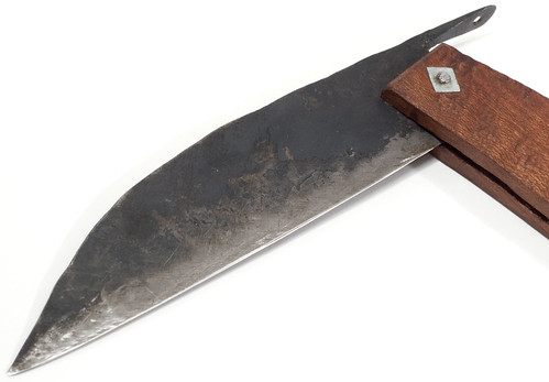 Reproduction ancient folding knife half-open