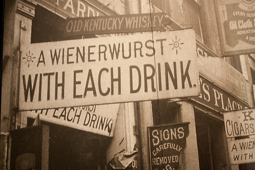 A wienerwurst with each drink