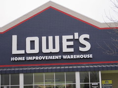 at Lowe's for cleaning supplies and wooden dowels for hanging quilts