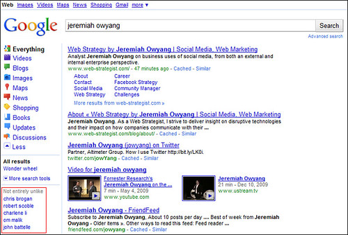 Jeremiah Owyang SERP - New Google Design