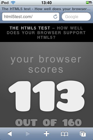 iPhone Safari HTML5 Test