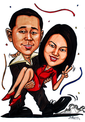 Couple caricatures for Herbalife