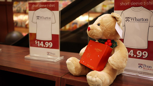 Teddy bear in Penn bookstore
