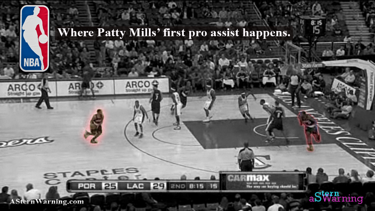 Patty Mills -- first ever NBA assist