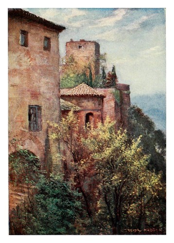 030-Granada-Exterior de la Alhambra-Southern Spain 1908- Trevor Haddon