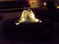 Glowing frozen fountain