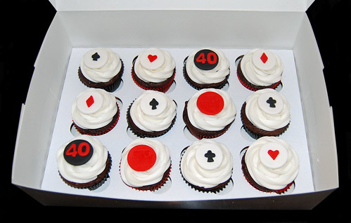 Poker Vegas themed 40th birthday Cupcakes