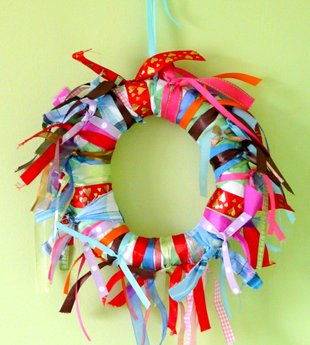 ribbons spring wreath