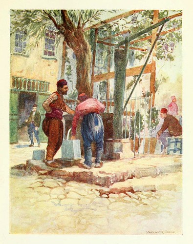 016-Así se hace en Estambul- Constantinople painted by Warwick Goble (1906)