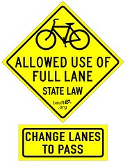 Bikes allowed use of full lane