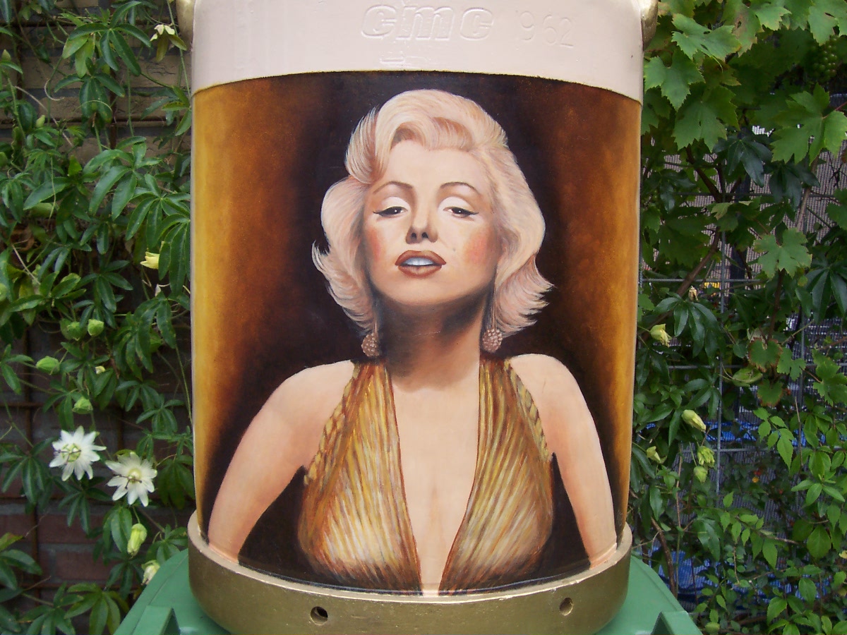 Miss Merilyn on a Milkcan Painting