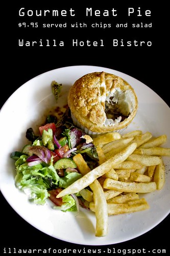 Gourmet Meat Pie with chips and salad