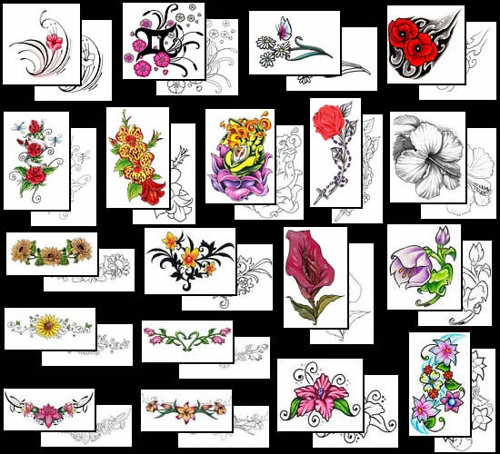 flower tattoo design is suitable for a woman the men could also paint the 