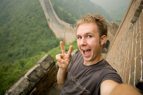 Rowan Gillson on the Great Wall of China.
