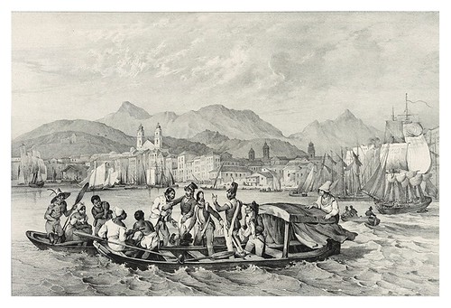 017-Bahia dos mineros en Rio Janeiro-Adam,Victor- Viagem pitoresca através do Brasil 1835