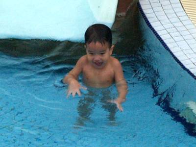 Julian in the pool