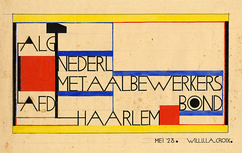 Design drawing by W. la Croix for the Metal Workers’ Union, 1927.  NAI Collection - CROX