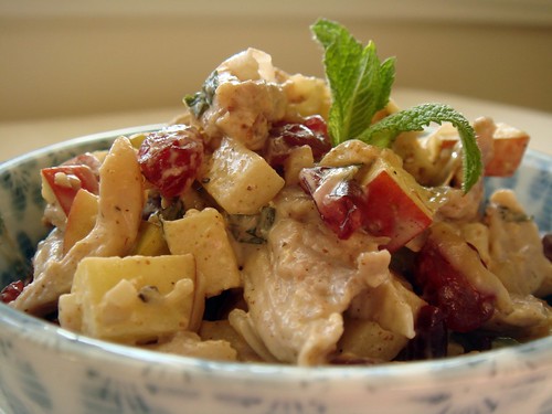 Minted Chicken Salad With Apples, Cranberries, Walnuts