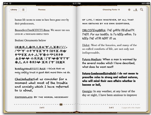 More fonts for iPad eBooks 2