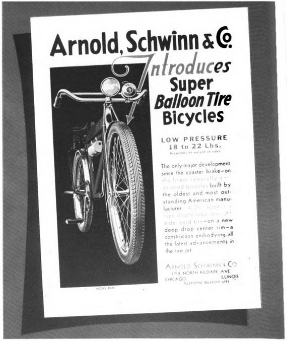 : Schwinn Balloon Tire Ad 1933