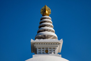 Japanese World Peace Pagoda in Lumbini - birthplace of the Buddha and Buddhist Temple City - Nepal