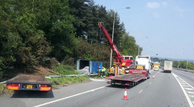 truck and trailer acciden at Southamptont