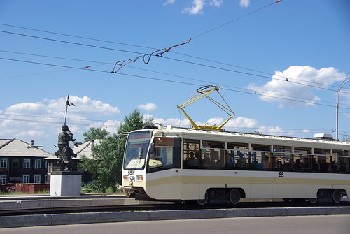 Ulan-Ude tram 71-619K 55 at newest tram line, opened in 2007 ©  trolleway