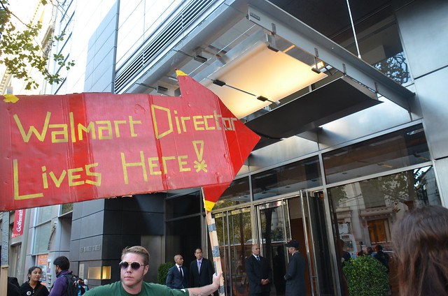 Protest at Walmart Board Member & Yahoo CEO Marissa Mayers $5 million penthouse condo