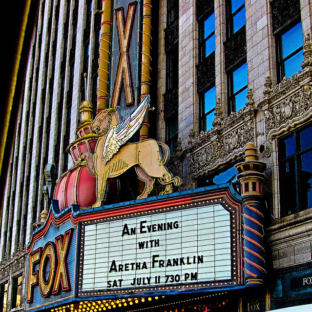 2009 - 07 - 04 - Marquee of the Fox Theater in Detroit