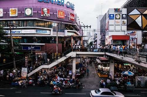 Crowded malls and street markets near Victory Monument, Bangkok ©  Tony