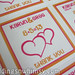 Custom Orange and Hot Pink Double Hearts Wedding Favor Labels/Stickers Personalized <a style="margin-left:10px; font-size:0.8em;" href="http://www.flickr.com/photos/37714476@N03/9473628618/" target="_blank">@flickr</a>