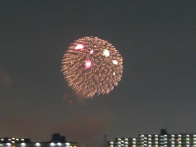 戸田橋花火大会今年もきれいに見えました。