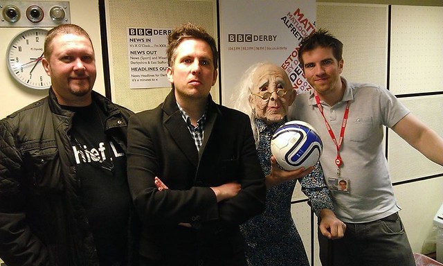 us and colin Bloomfield Promoting the new England World Cup Single