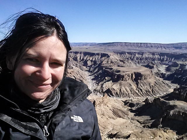 Danielle in Front of Fish River Canyon, Namiba