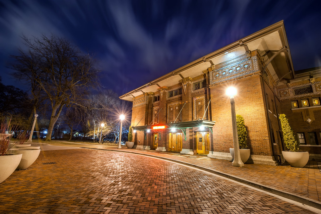 A long exposure take early Friday morning at Cafe Brauer in the Lincoln Park Zoo.