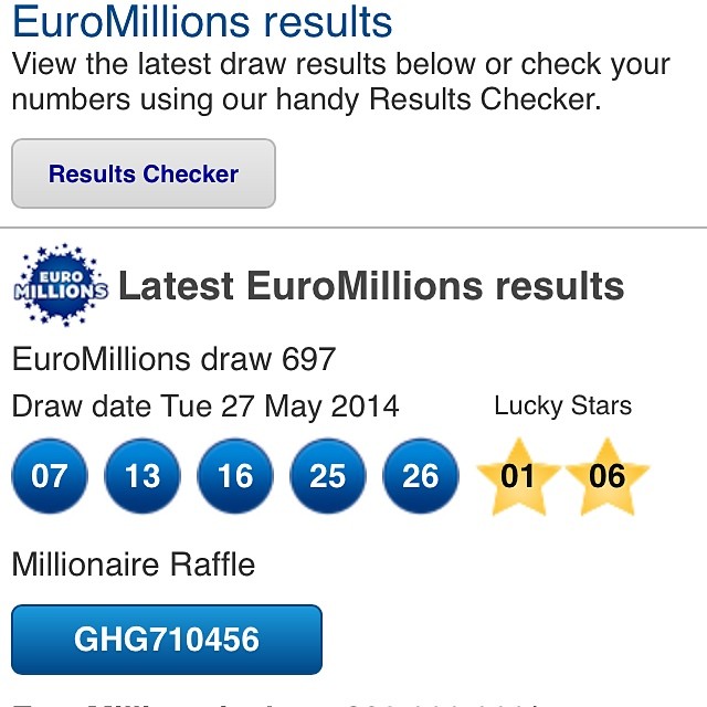 Euromillions Lotto results Tuesday 27th May 2014. Visit www.lotto-results-online.com for more information and to watch the live draw.