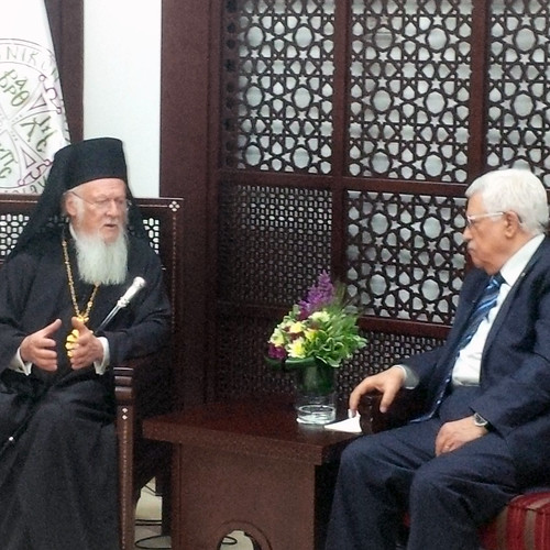 President of the Palestinian Authority Mahmoud Abbas receives Ecumenical Patriarch