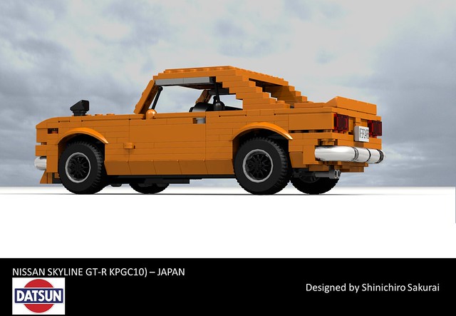 auto classic car japan skyline japanese 1971 model nissan lego render 1970s coupe challenge cad datsun racer lugnuts gtr 81 povray moc ldd 2door generationgap miniland kpgc10 lego911 pgc10