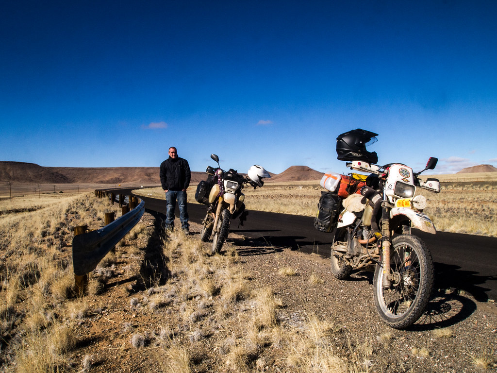 Mike and the bikes, Namibia