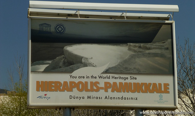 Cartel a la entrada de Pamukkale
