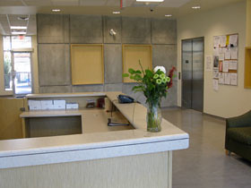 The facility's lobby reflects the brand new interior