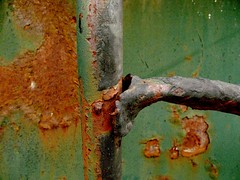 rusted dumpster ladder