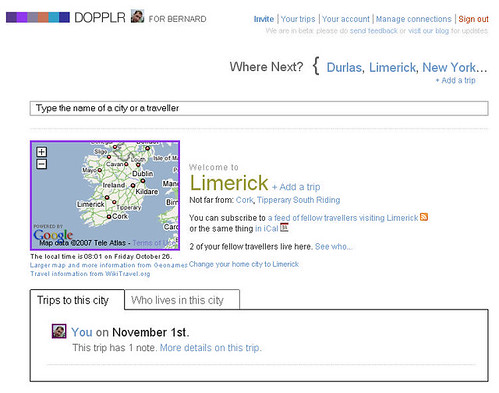 Dopplr Finds Limerick