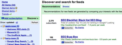 Google Reader Recommendations