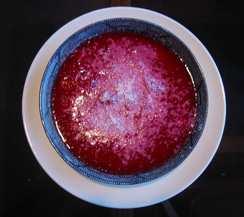 Pink Soup with parmesan