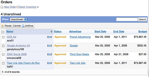 Google Ad Manager Order View