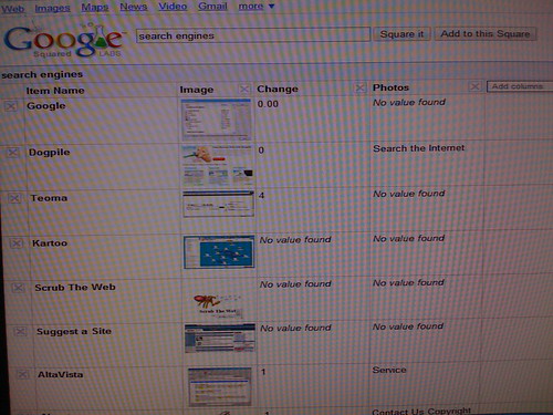 Google Squared Screenshot