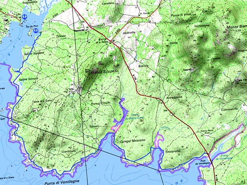 Carte de la région littorale de la baie de Figari jusqu'au pont de Ventilegne